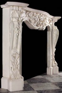 white marble fireplace mantel